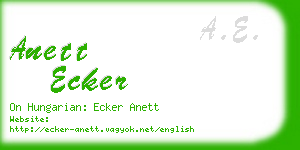 anett ecker business card